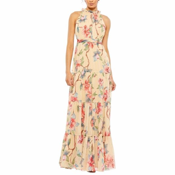 Mac Duggal Dresses & Skirts - NEW Ieena Mac Duggal 70203 Floral Chiffon High Neck Maxi Dress 14